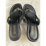 Guess Women's Black/Gold Medallion Shoes/ Sandals wedge Heel 3" Size 7 SKU 3081 Photo 2