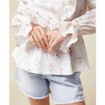 Rachel Parcell  Floral Ruffle Peplum Blouse V-Neck Long Sleeve Women's M Photo 4