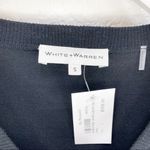 White + Warren Black Lace Up Sleeve Sweater Photo 1