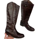 Frye Dark Brown Leather Melissa Western Tall Riding Boots Size 5.5 Style 77167 Photo 1