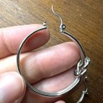 Boutique Womens Double Strand Metal Hoop Fashion Earrings Silver Photo 5