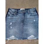 Pistola  Distressed Curved Ripped Hem Distress‎ Denim Skirt side stripe Size 28 Photo 1