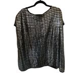 Calvin Klein Women's 3XL Black & Silver Sequin Party Blouse Photo 2