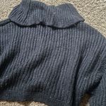 Pilcro  Anthropologie Black Knit Wool Blend Cropped Turtle Neck Size Small Photo 5