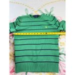 Ralph Lauren Sport Green Navy Striped Cotton Sweater‎ Top Size M Buttons Size M Photo 3