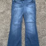 Hot In Hollywood Silky Denim Pull On Flare Jeans Size XSP Stretch 90s, Y2K Vibes Blue Photo 0