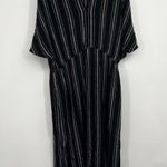 Sybil California Striped Dress L Boho Festival Resort Beach Lagenlook Pockets Black Size L Photo 0