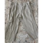 Chicos Pants Womens‎ 0 Tan Linen Blend Cargo Crop Pants Beachy Coastal Resort Photo 3