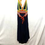 Shoreline S/M Boho Crochet Halter Dress Yarn Beach Summer Resort Vacation Y2K Photo 3