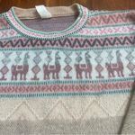 Tejidos Aly Marka Alpaca Llama Novelty Print Sweater Women Small Pink Photo 1