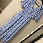 Pinkblush MATERNITY AND POST PARTUM WRAP DRESS BLUE FLORAL PRINT V BACK AND TRUE WRAP Photo 11