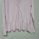 Lilly Pulitzer ‎ Clarissa Sweater Cool Max Cardigan Pale Pink Pearl Ruffle Small Photo 3