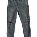 AGOLDE Sophie High Rise Distressed Crop Jeans in Washed Black Grey Size 30 Photo 4