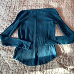 Aeropostale Blue Waffle Knit Notch Neck Long Sleeve Top Size Small Photo 1