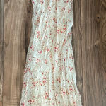 Vintage Arama Cream and Red Floral Maxi Dress White Photo 0