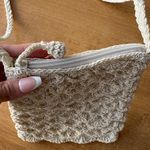 Vintage Square Beaded Woven Crossbody Bag, Cream Photo 4