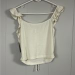 All in Favor NWT  Off White Flutter Sleeves Corset Tank Top XL Milkmaid Coquette Photo 3