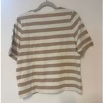 NWT J.Crew Short Sleeve Striped Button Shoulder Tee Tan White Size Small Photo 6
