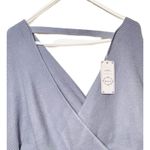 Zesica Womens Sweater Size XL Blue Gray Long Sleeve Pullover V Neck Peplum NWT Photo 2