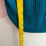 Turquoise Knit‎ Batwing Cardigan Y2K 2000s Boho Indie Sleaze Retro Medium Blue Photo 3