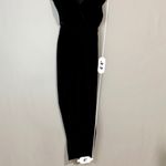 Topshop Women’s Sleeveless Faux Wrap Velvet Jumpsuit Black Size 6 EUC Photo 6