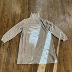 WAYF Sweater Dress Ribbed Gray Size XL Turtleneck Zip Photo 0