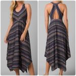 prAna  Dress Saxon Midi Blue Stripe Athletic Sleeveless Racerback Size Small Photo 1