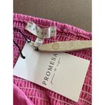 Prómesa Promesa Womens Blouse M Pink Boutique Cropped Tie Back Smocked Balloon Sleeve Photo 7