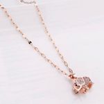 Zircon Crystal Rose Gold Little Elephant Necklace Photo 1