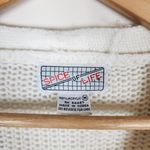 Vintage Spice of Life 80's Ivory Brown Knit Cardigan Sweater Women’s Western Size M Photo 2