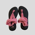 Sanuk  Yoga Sling Sandals Womens 7 Stretch Knit Straps Soft Footbed Packable pink Photo 0