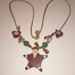 Lot of 2 Christmas Santa Holiday Chunky Fun Retro Necklaces Photo 3