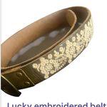 Lucky Brand Embroidered Cream and Brown Belt Photo 0