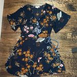 Entro navy floral faux wrap romper Size small Photo 0
