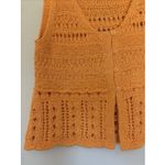 Aerie  Bright Orange Open Knit Scoop Neck Sleeveless Sweater Tank Top Shirt XL Photo 4