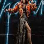 Ba&sh Dress Nixon Metallic Crossover-Neck Tie Maxi Party Black Gold XS GUC Photo 10