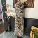 NWT La Piccola Creativa Italian Animal Print Linen Cotton Midi Dress Photo 5