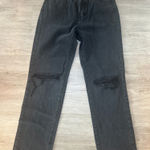 PacSun  Women's Distressed Dad Jeans Straight High Rise Button Fly Size 25 Black‎ Photo 0
