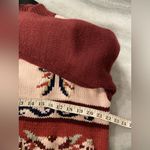 Karen Scott VTG 80s  Size M Pink Christmas Sweater Patchwork Beaded Holiday Mock Photo 5