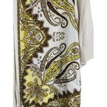 Talbots 2x Pale Yellow Beige Pattern Silk Blend Short Sleeve Soft Cardigan Photo 2