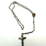 faux pearl abalone cross rosary Photo 5