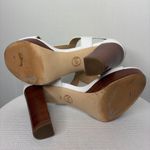 Michael Kors  White Leather Front Zip Block Heel Sandals Size 8(B93) Photo 6