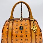 MCM VISETOS SIGNATURE LEATHER COGNAC SATCHEL MEDIUM Photo 0