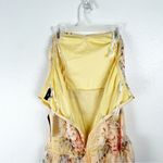 Lulus Niyati Yellow Floral Strapless Lined Tiered Maxi Dress, Size Small Photo 6