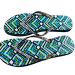 Vera Bradley Women's Multicolor Geometric Flip Flops NWOT 9/10 Photo 0