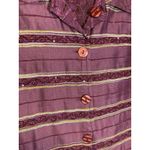 Coldwater Creek  Top Blouse Womens L Maroon Embroidered Sequin Classic Shacket Photo 4