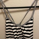 Old Navy  Black & White Striped Ribbed Tank With Built-In Bra Size L Photo 1