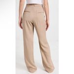Reformation  Mason Khaki Trousers High Waist Pleated Wide Leg Career Pants Size 0 Photo 2