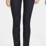 Helmut Lang Dark Wash Skinny Jeans Faux Leather Coated Pull-On Size 25 Photo 0