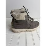 Sorel Kinetic Slim Boot Gray Suede Fleece Lined Winter Sneaker Boots Size 9 Photo 15